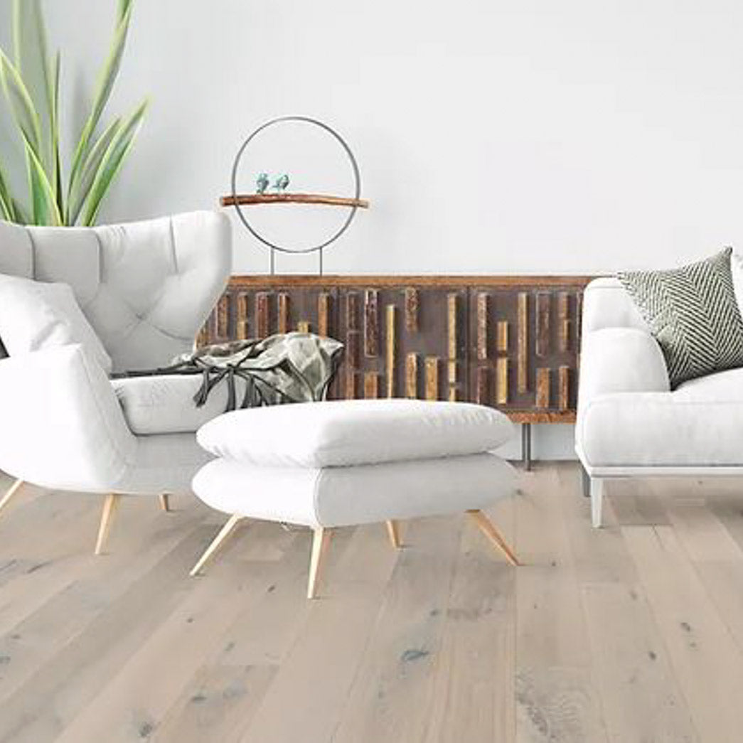 Terra Floors Skyline Turtle Beach 9/16" European White Oak 7.5" Wirebrushed Hardwood Flooring