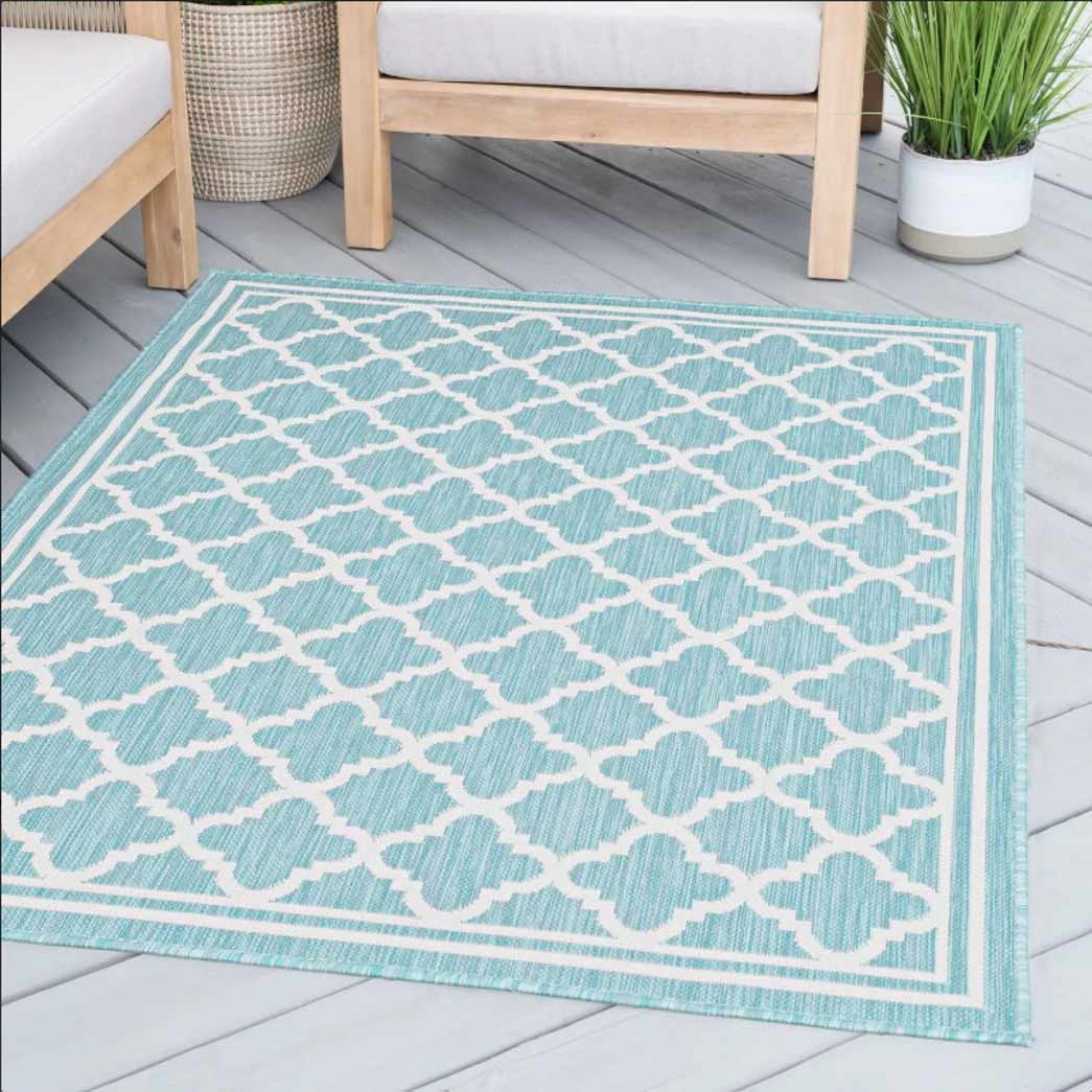 Tyse Area Rugs Eco 4'x5'3" Aqua ECO1306