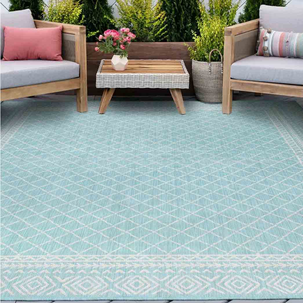 Tyse Area Rugs Eco 4'x5'3" Aqua ECO2119