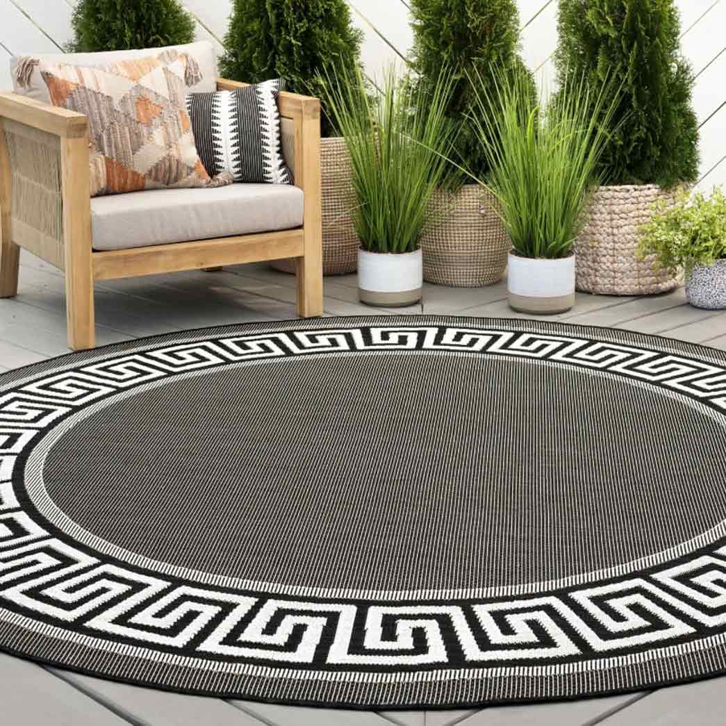 Tyse Area Rugs Eco 5'3" Round Black ECO1000