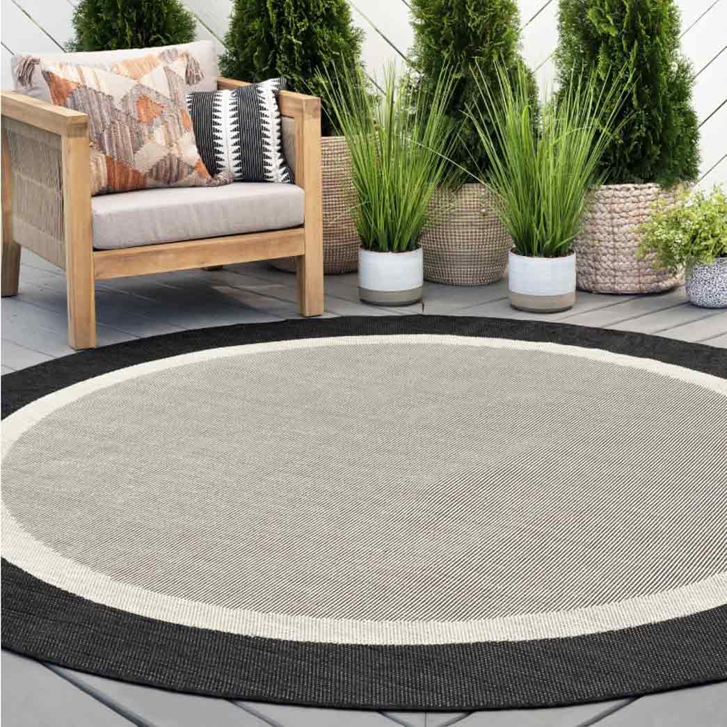 Tyse Area Rugs Eco 5'3" Round Black ECO1200