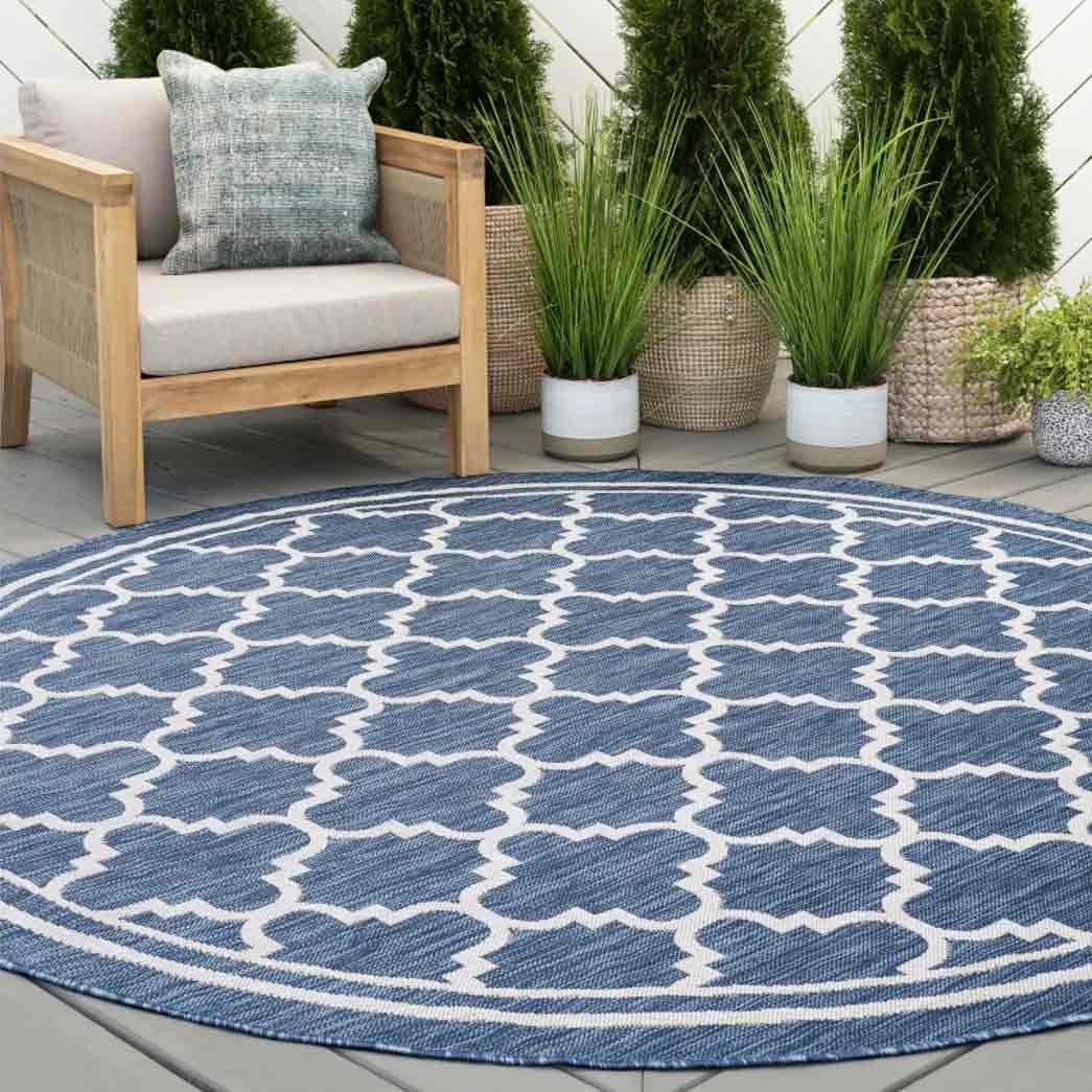 Tyse Area Rugs Eco 5'3" Round Blue ECO1302