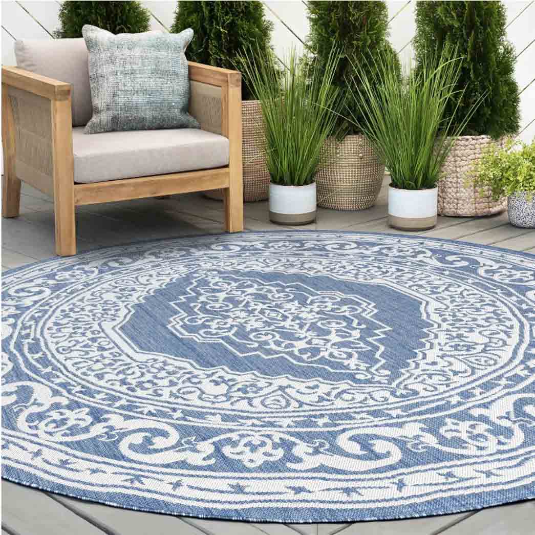 Tyse Area Rugs Eco 5'3" Round Blue ECO1602