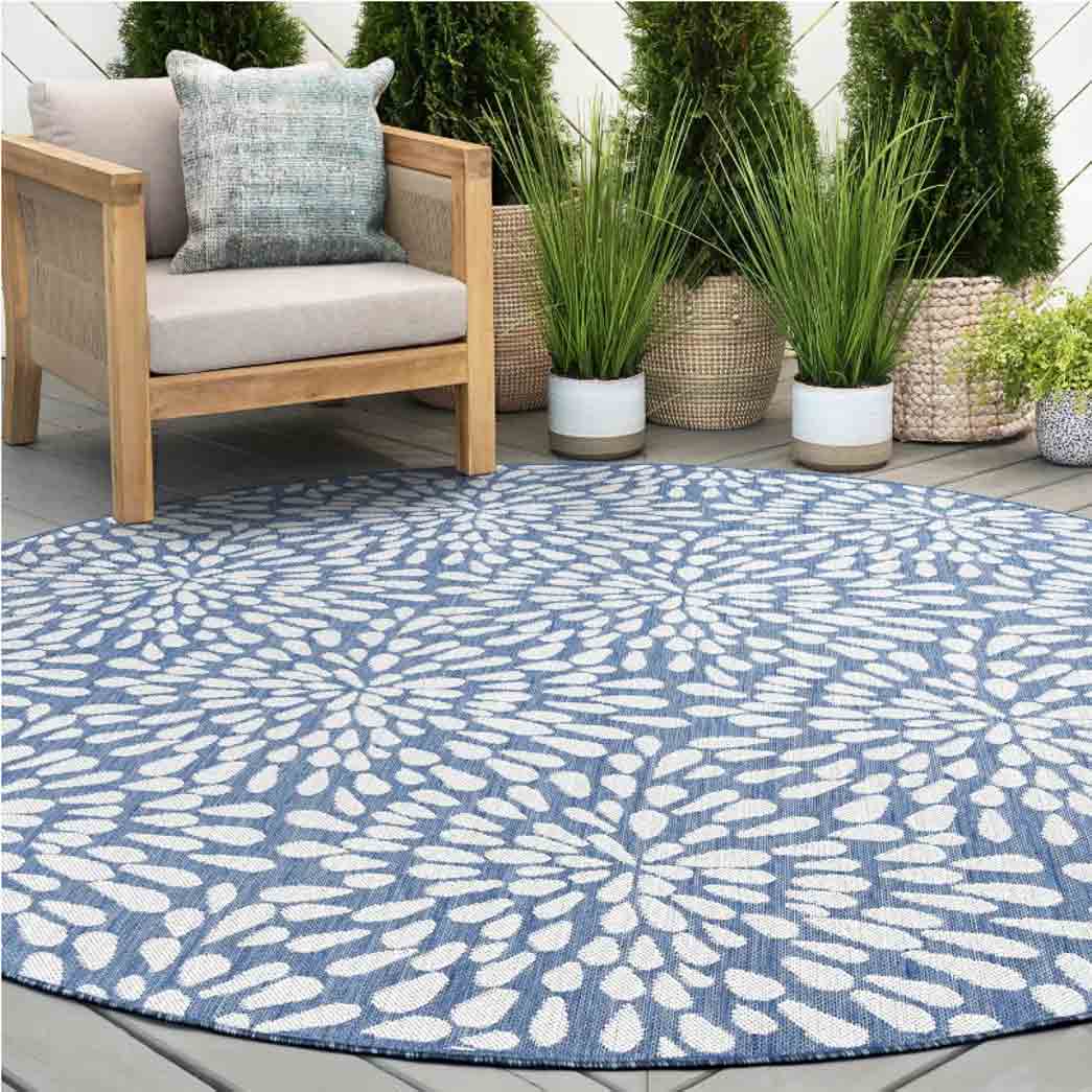 Tyse Area Rugs Eco 5'3" Round Blue ECO1902