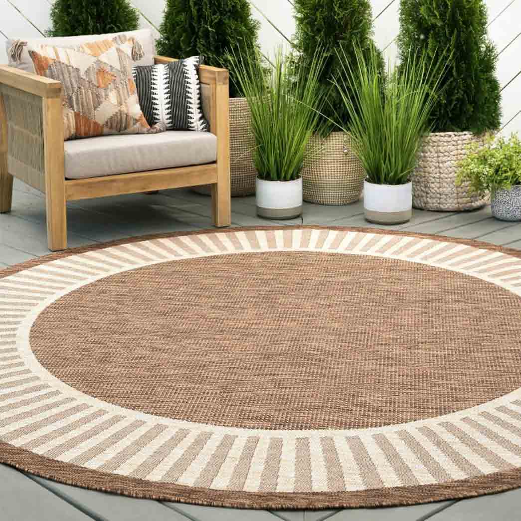 Tyse Area Rugs Eco 5'3" Round Brown ECO1103