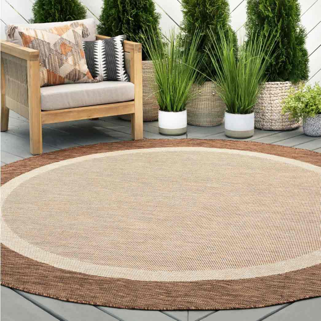 Tyse Area Rugs Eco 5'3" Round Brown ECO1203