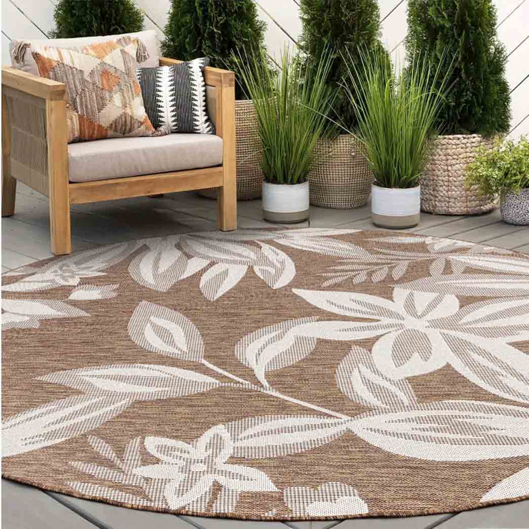 Tyse Area Rugs Eco 5'3" Round Brown ECO1703