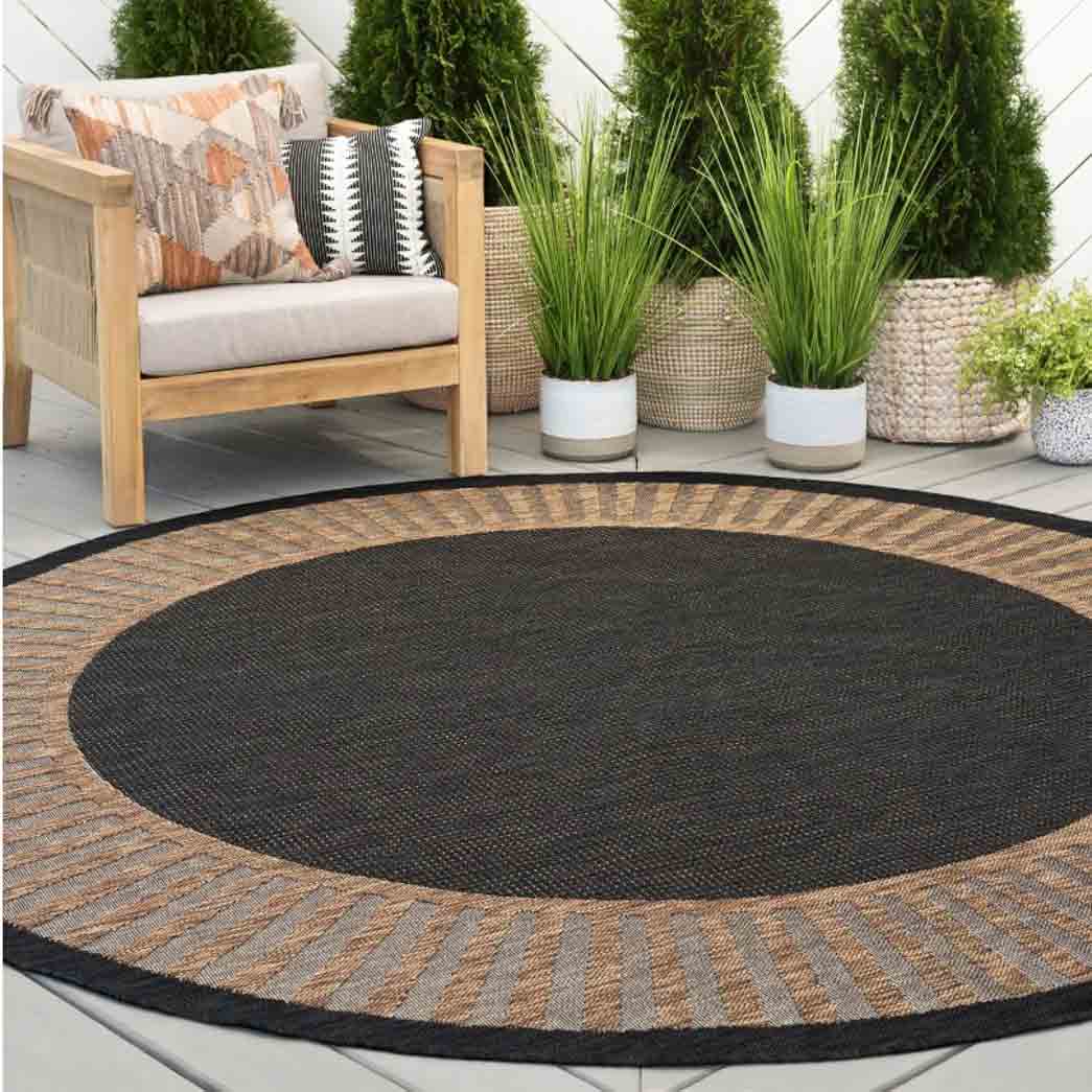 Tyse Area Rugs Eco 5'3" Round Gold ECO1101