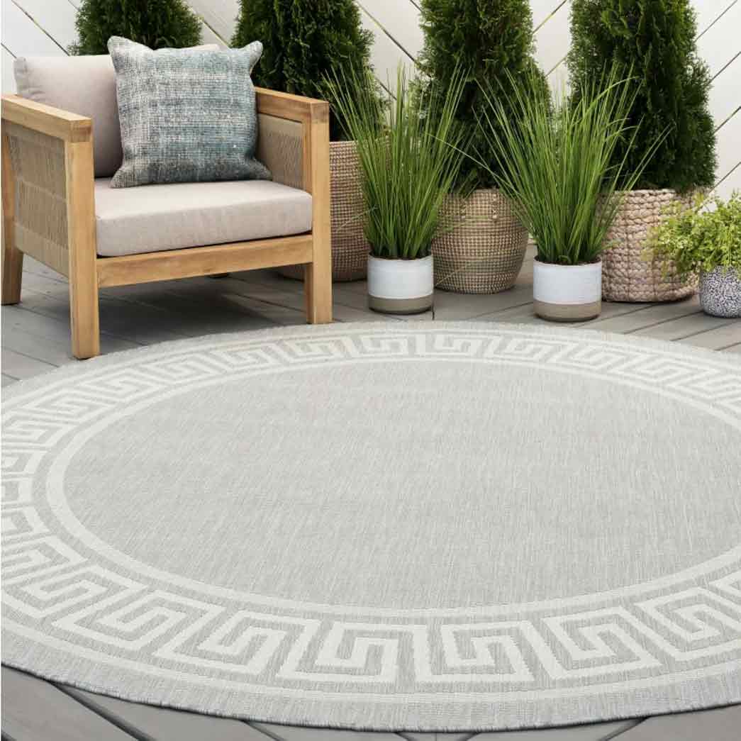 Tyse Area Rugs Eco 5'3" Round Gray ECO1004