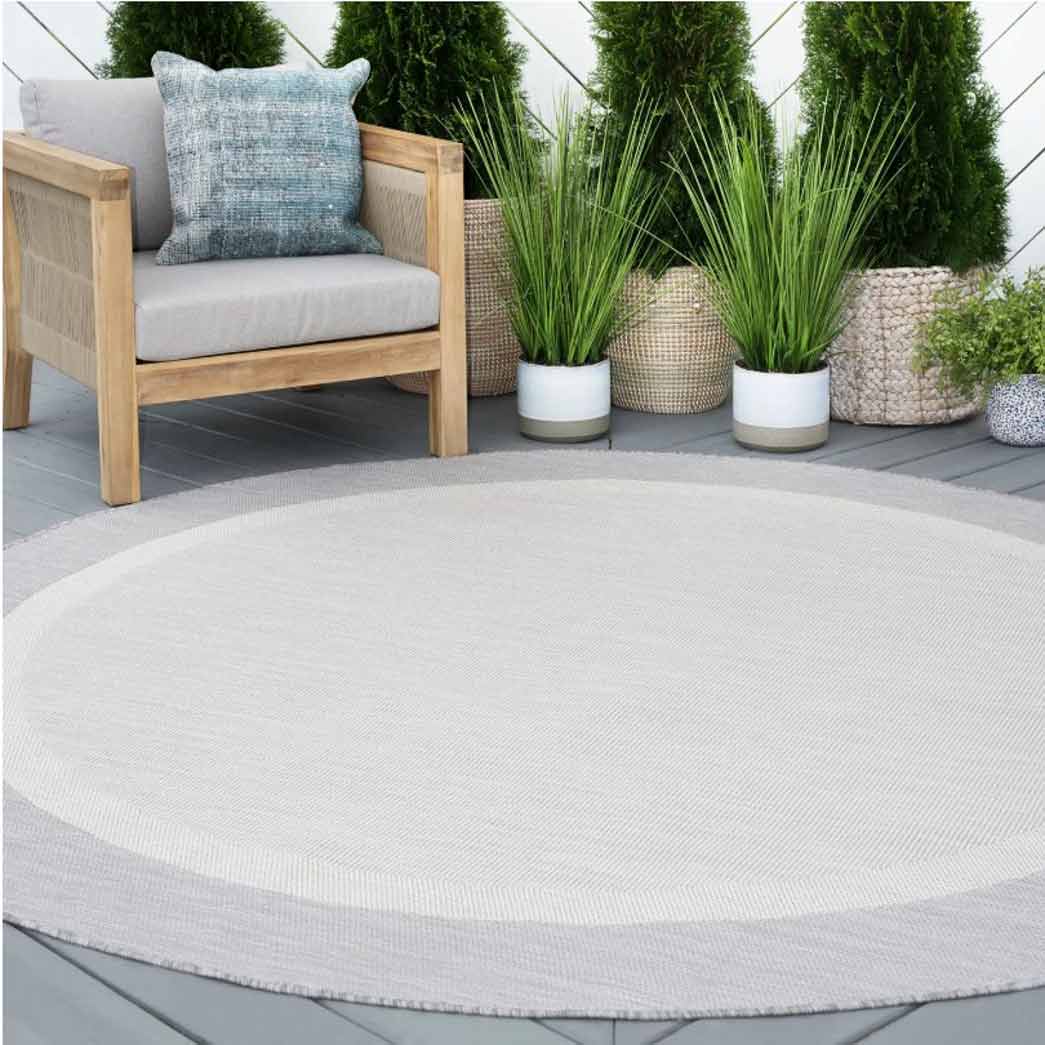 Tyse Area Rugs Eco 5'3" Round Gray ECO1204