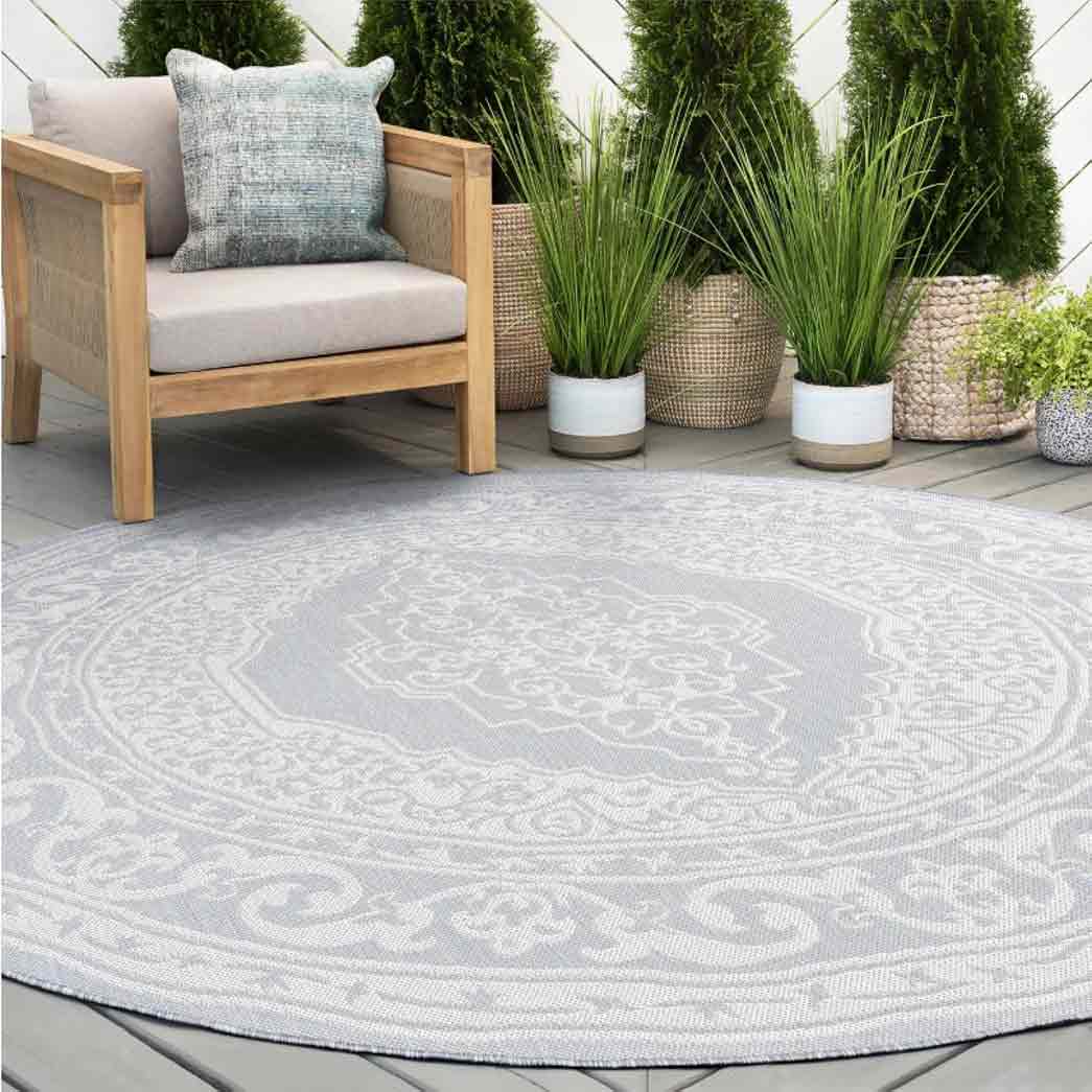 Tyse Area Rugs Eco 5'3" Round Gray ECO1604