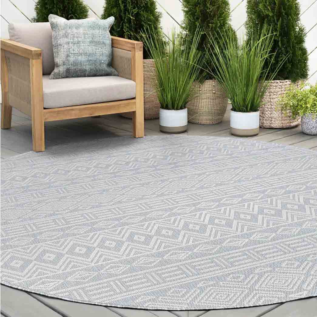 Tyse Area Rugs Eco 5'3" Round Gray ECO2009