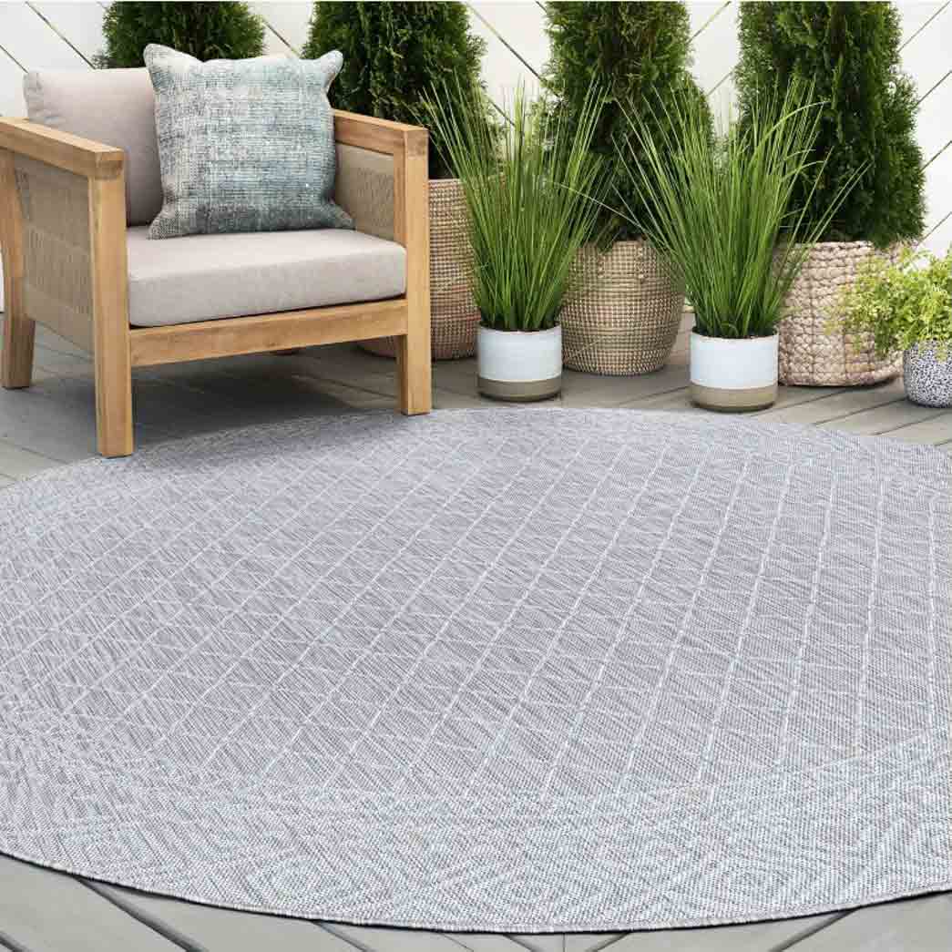 Tyse Area Rugs Eco 5'3" Round Gray ECO2109