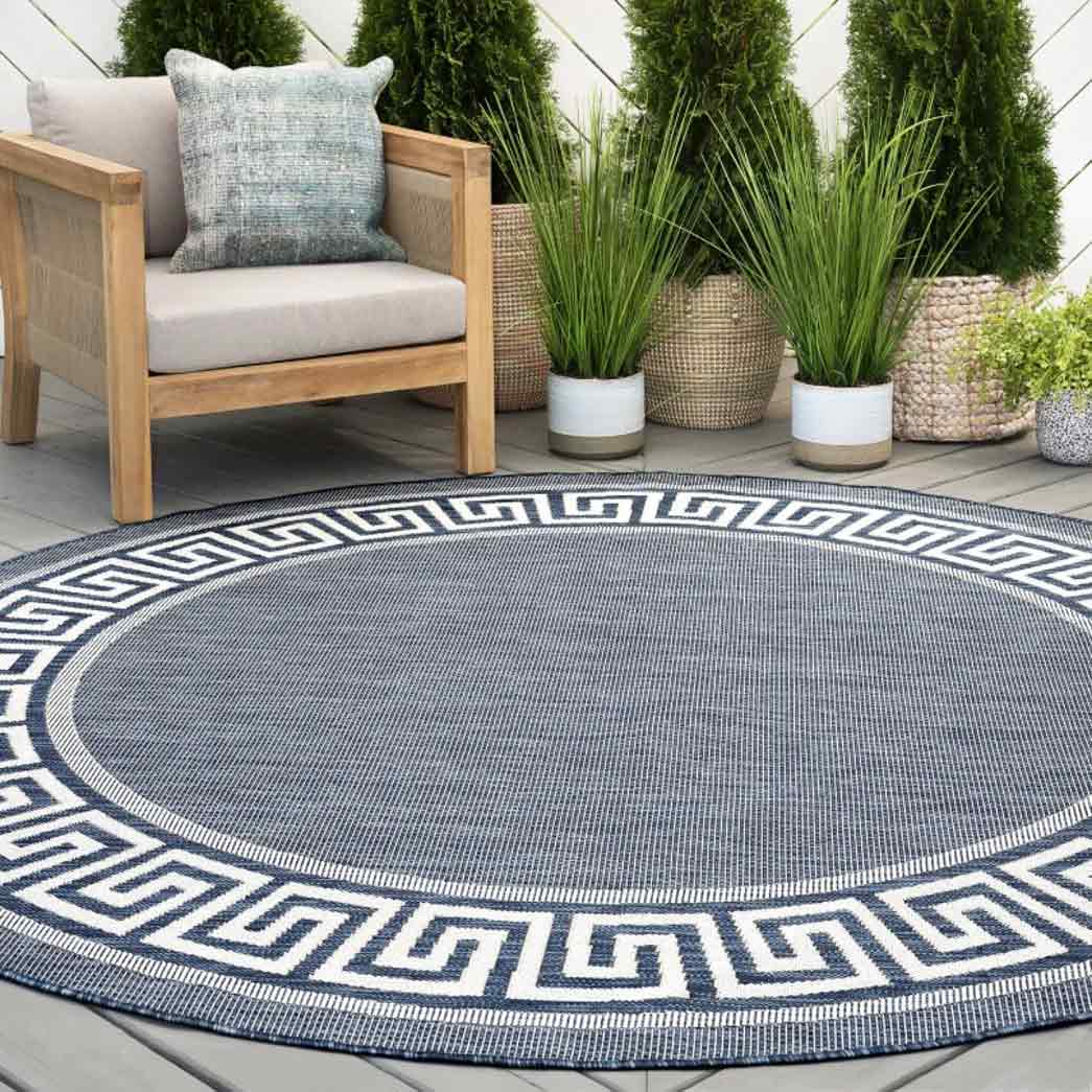 Tyse Area Rugs Eco 5'3" Round Navy ECO1005