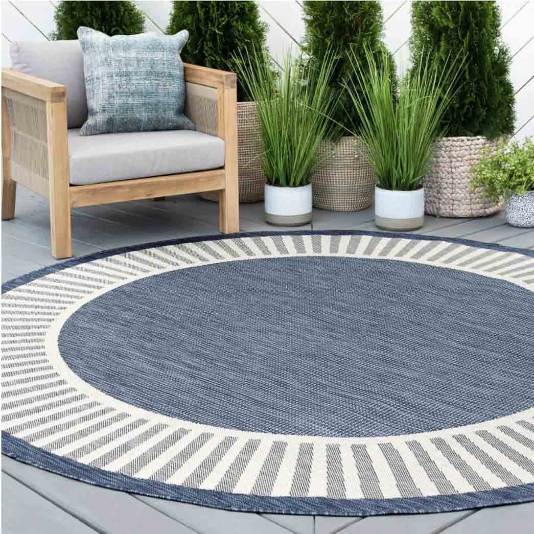 Tyse Area Rugs Eco 5'3" Round Navy ECO1105