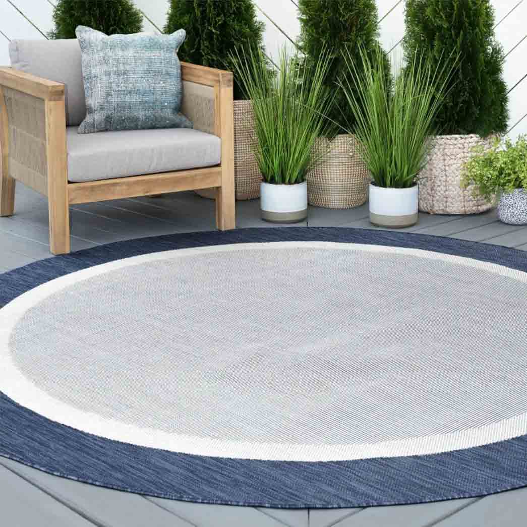 Tyse Area Rugs Eco 5'3" Round Navy ECO1205