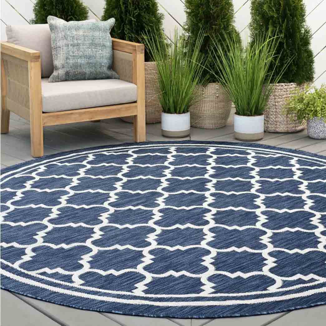 Tyse Area Rugs Eco 5'3" Round Navy ECO1305