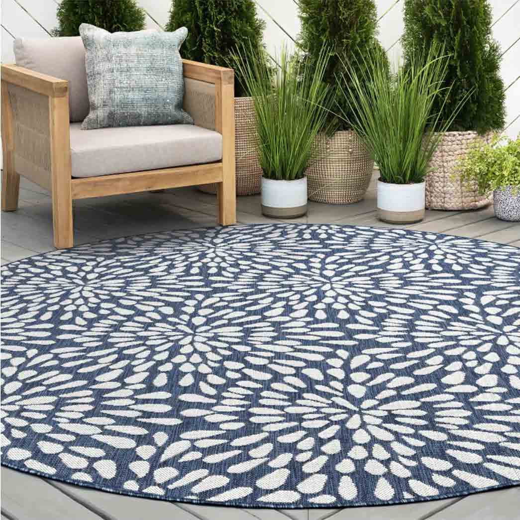 Tyse Area Rugs Eco 5'3" Round Navy ECO1905