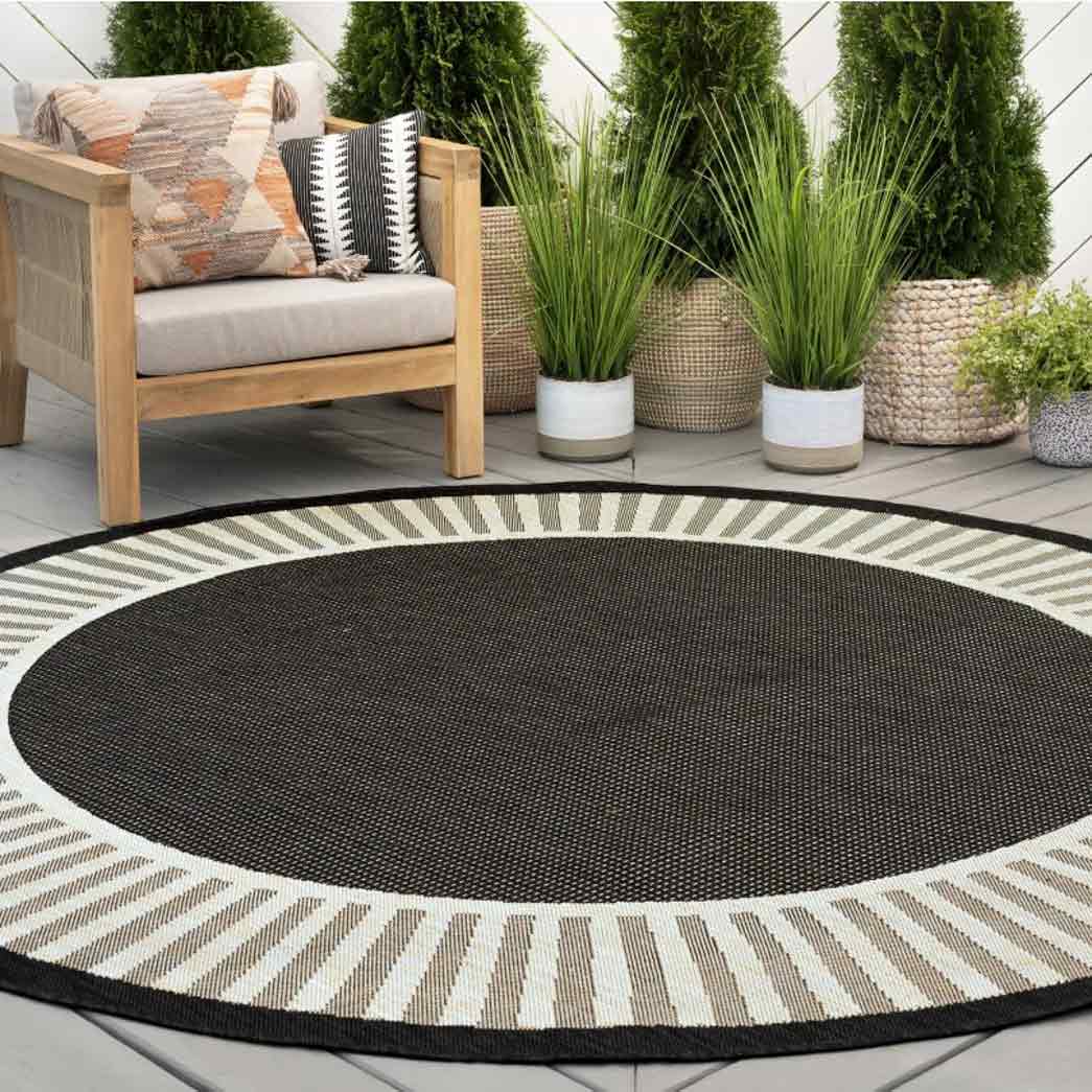 Tyse Area Rugs Eco 7'10" Round Black ECO1100