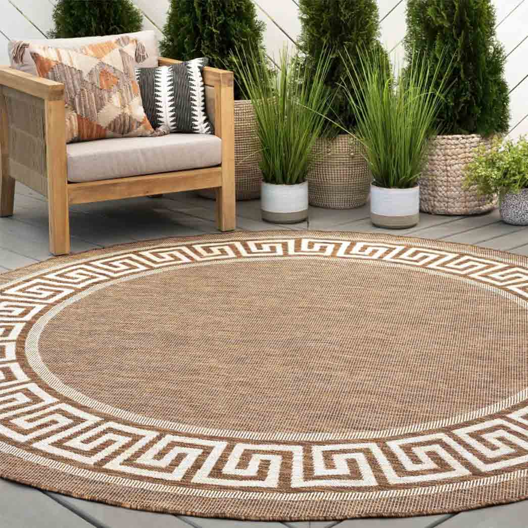 Tyse Area Rugs Eco 7'10" Round Brown ECO1003