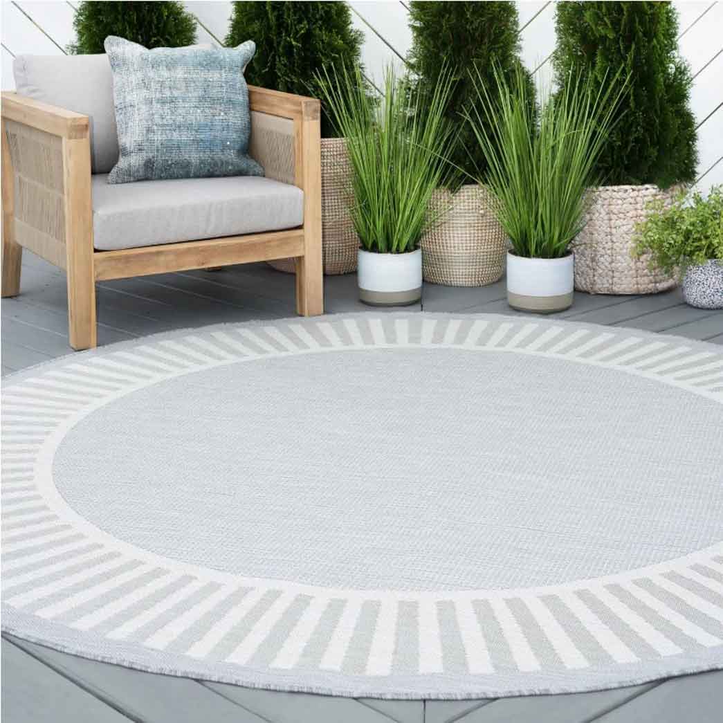 Tyse Area Rugs Eco 7'10" Round Gray ECO1104