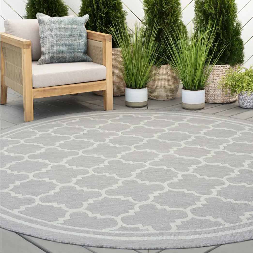 Tyse Area Rugs Eco 7'10" Round Gray ECO1304