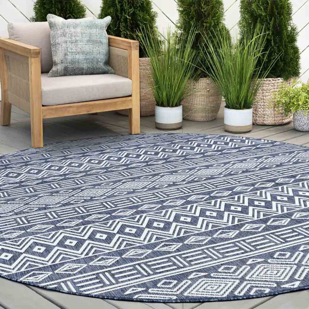 Tyse Area Rugs Eco 7'11" Round Navy ECO2007