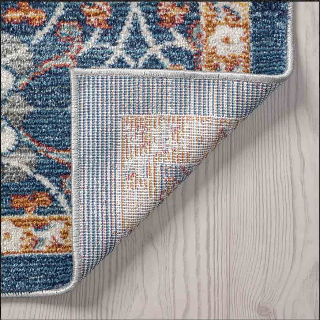 Tyse Area Rugs Garden Navy GRD6207 backing