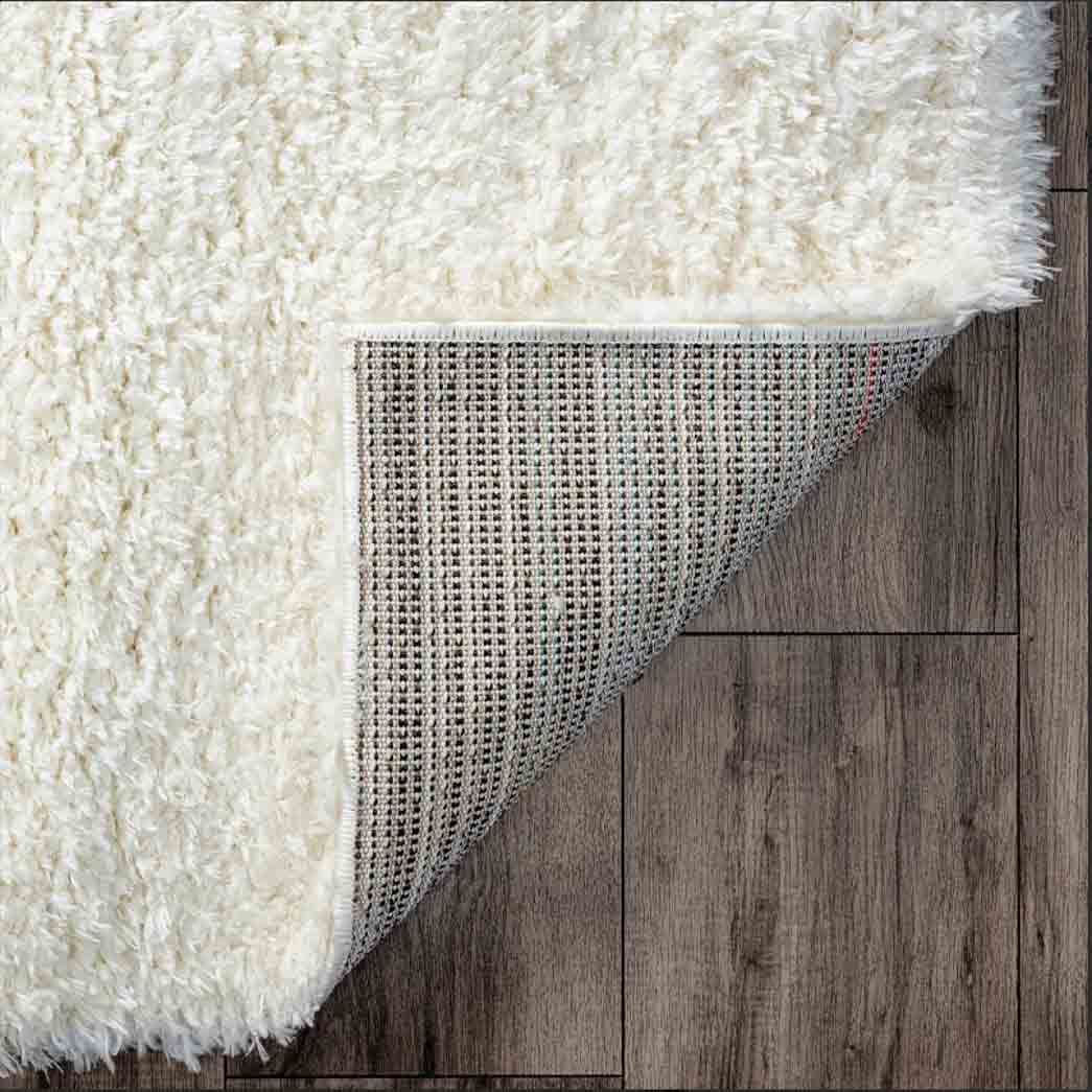 Tyse Area Rugs Heavenly Shag White HEA1028 backing