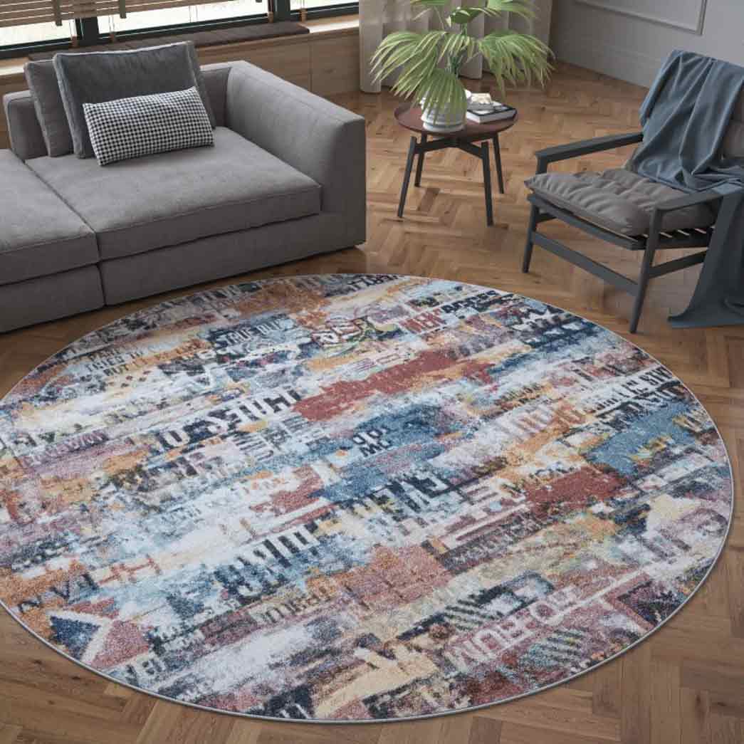 Tyse Area Rugs Reina 5'3" Round Pink REI1600