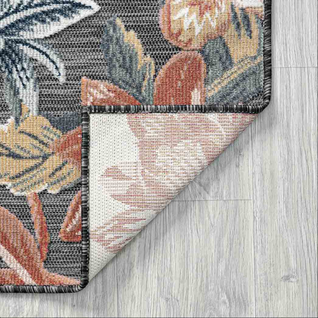 Tyse Area Rugs Tropic Black TRP1003 backing