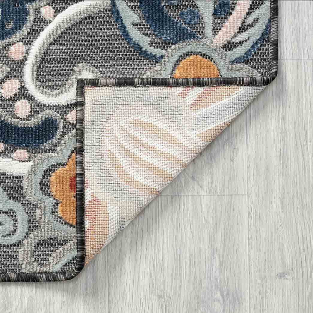 Tyse Area Rugs Tropic Black TRP1303 backing