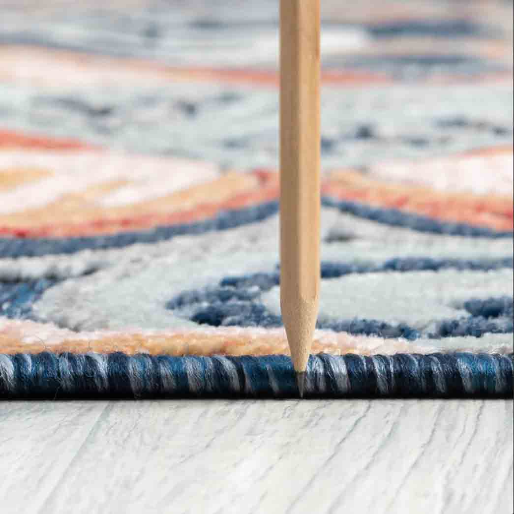 Tyse Area Rugs Tropic Dark Blue TRP1307 thick pic