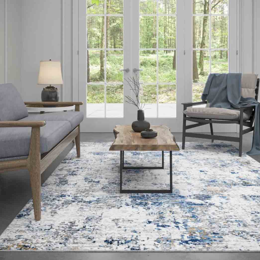 Tyse Area Rugs Yardley 4'x5'3" Indigo YRD1001