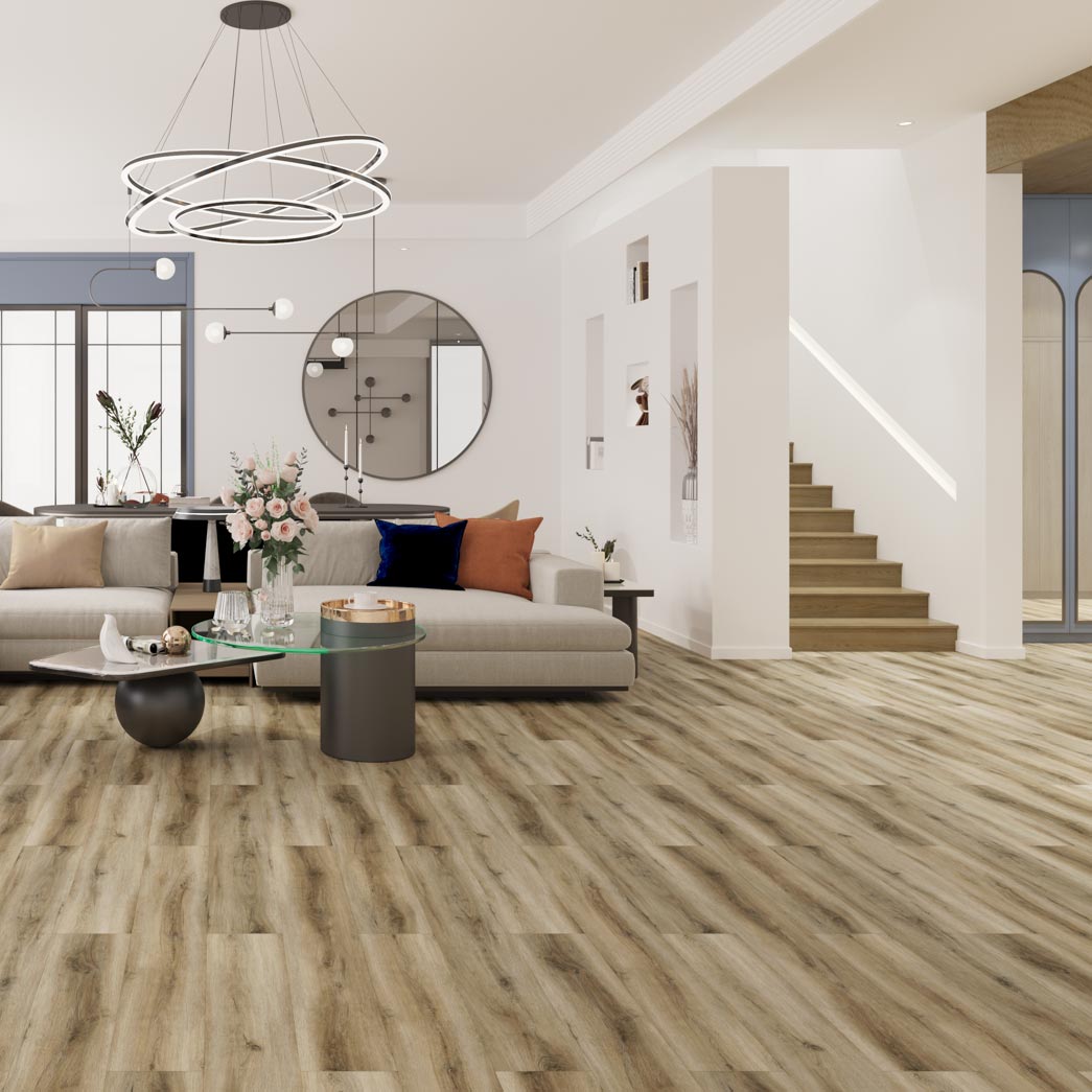 Terra Floors Westridge Caspian 6.5mm 20mil EIR Painted Bevel SPC Vinyl Plank Room Scene