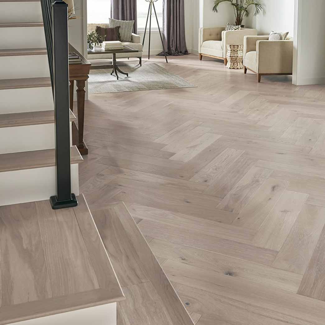 Mannington Hardwood Park City Herringbone Alpine HPLS37APNF1 Scene1